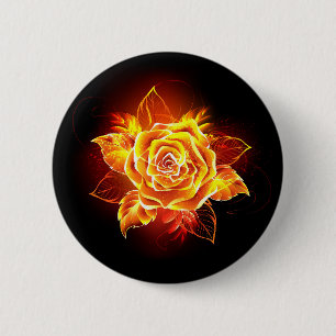 Blühende Feuerrose Button