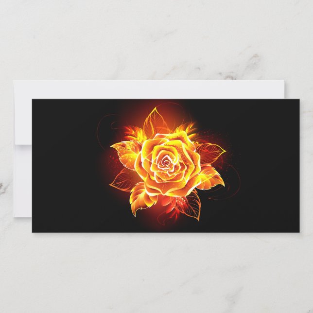 Blühende Feuerrose Dankeskarte (Vorderseite)