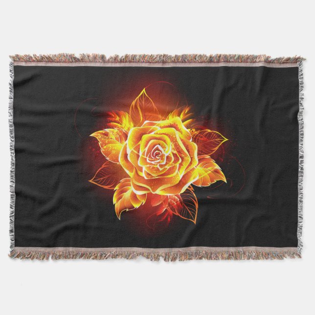Blühende Feuerrose Decke (Vorderseite)