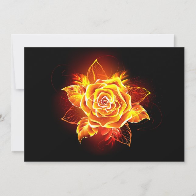 Blühende Feuerrose Karte (Vorderseite)