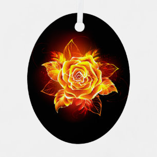 Blühende Feuerrose Ornament Aus Metall