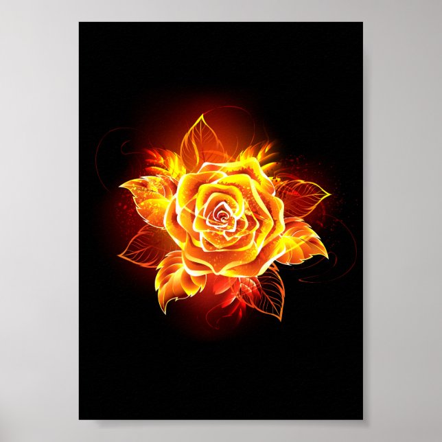 Blühende Feuerrose Poster (Vorne)