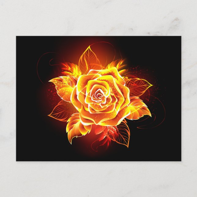 Blühende Feuerrose Postkarte (Vorderseite)