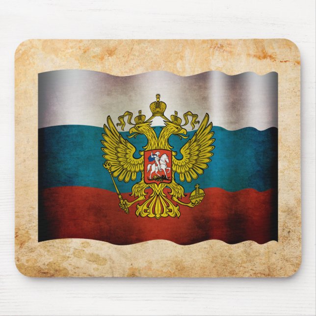 Blühende Flagge Russlands Mousepad (Vorne)