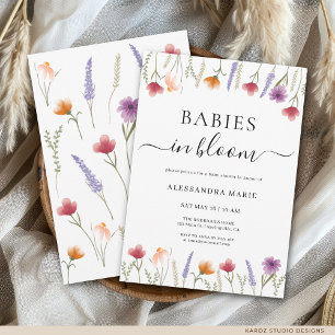 Blühende Florale Babys - Baby Shower Einladung