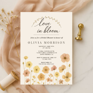 Blühende Florale Liebe Boho-Brautjungfernparty Einladung