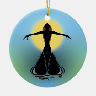 Blühende Frau Keramikornament