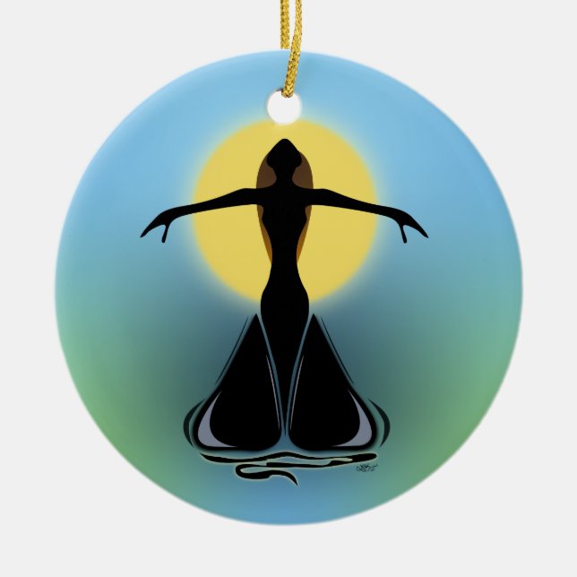 Blühende Frau Keramikornament (Vorne)