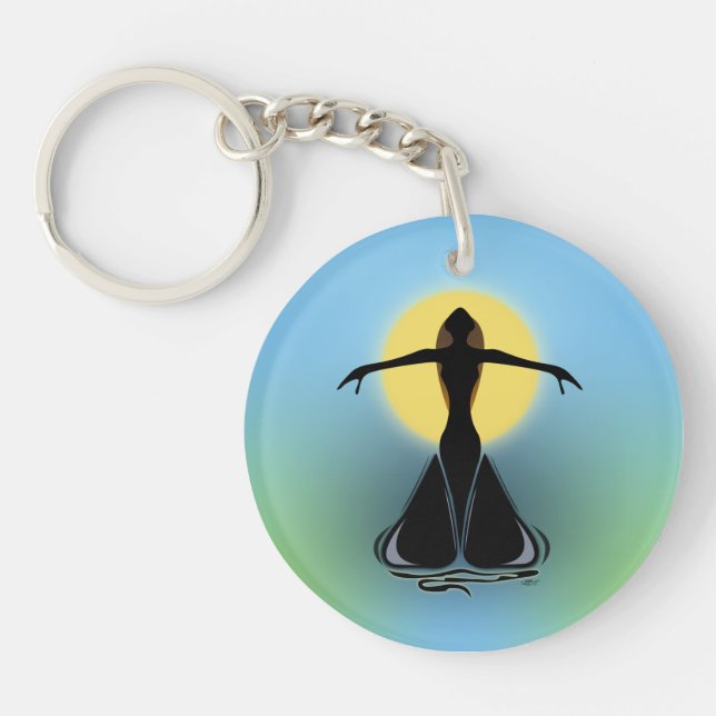 Blühende Frau Schlüsselanhänger (Vorderseite)