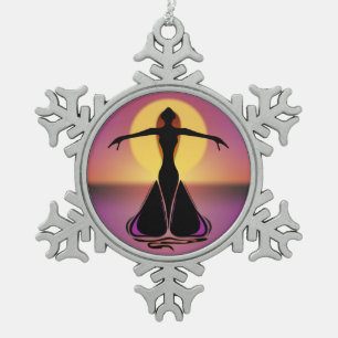 Blühende Frau Schneeflocken Zinn-Ornament