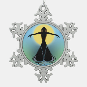 Blühende Frau Schneeflocken Zinn-Ornament