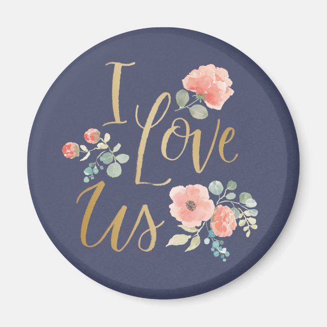 Blühende Freude Blau | I LIEBE Magnet (Vorne)