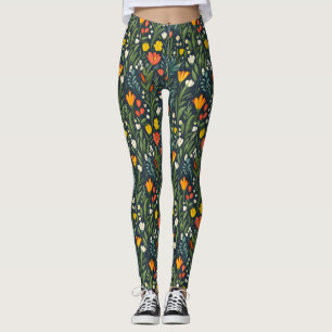 Blühende Freude: Blumenmuster im Frühling Leggings