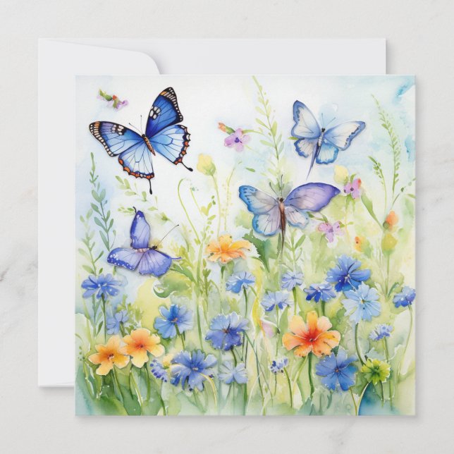 Blühende Freude: verzauberte GartenGeburtstagskart (Vorderseite)