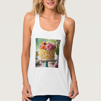 Blühende Freuden BlumenCakeFood Fotografie drucken Tank Top