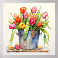 Blühende, frisch gepflückte Tulpen