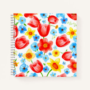 Blühende Frühlingsblumen Notizbuch