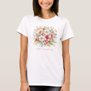 Blühende Frühlingsblüte Blume Glücklicher Mutterta T-Shirt