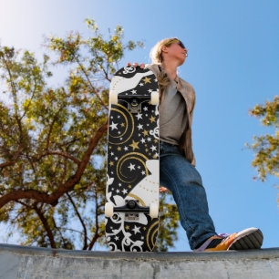 Blühende goldene Weihnachtsblume Hirsche Skateboard