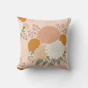 Blühende Harmonie Peach & Orange Kissen