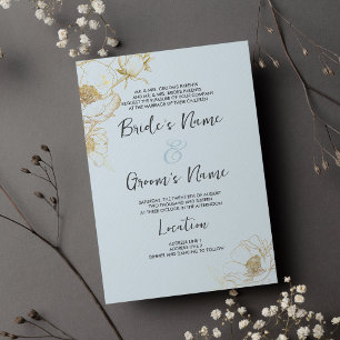 Blühende Hochzeit mit blühendem Glitzer Einladung