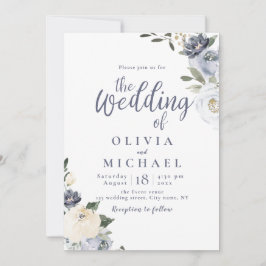 Blühende Hochzeit mit blühenden Blütenblüten Einladung