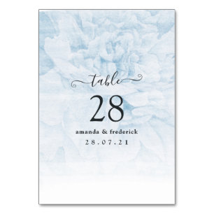 Blühende Hochzeit mit blühenden Wasserfarben Tischnummer