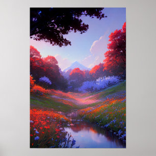 Blühende Hoffnung im Wald Poster