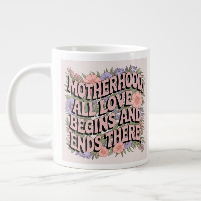 Blühende Hommage: Keramik des Mutterschaftsempfind Jumbo-Tasse (Links)