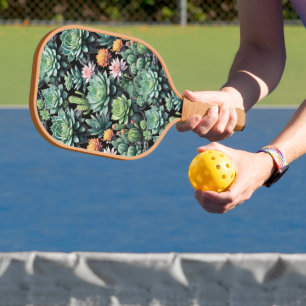Blühende Kakteen und Sukkulente Pickleball Schläger