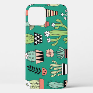 Blühende Kakteen Vintager grüner Hintergrund Case-Mate iPhone Hülle