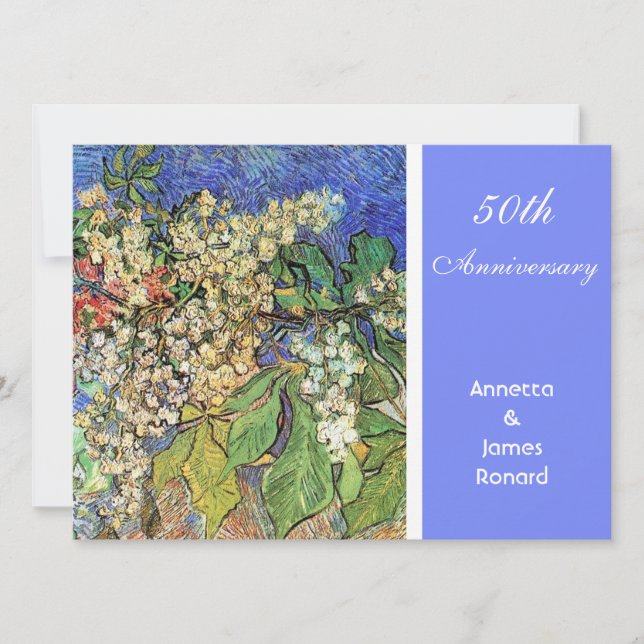 Blühende Kastanienzweige, Van Gogh. Einladung (Vorderseite)