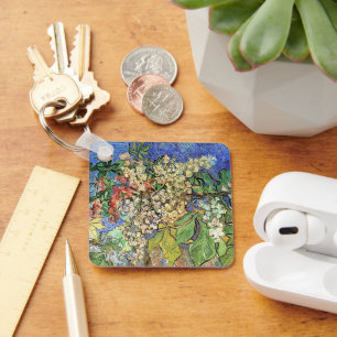 Blühende Kastanienzweige von Vincent van Gogh Schlüsselanhänger