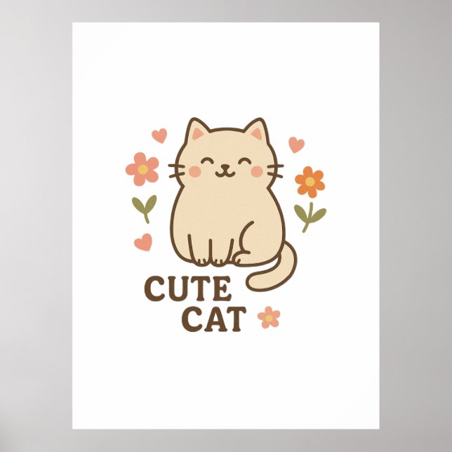 Blühende Katze Poster (Vorne)