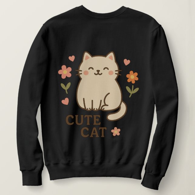 Blühende Katze Sweatshirt (Design Rückseite)