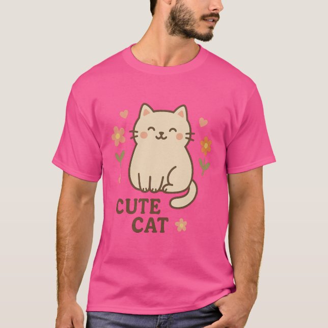 Blühende Katze T-Shirt (Vorderseite)