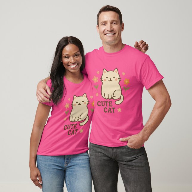 Blühende Katze T-Shirt (Unisex)