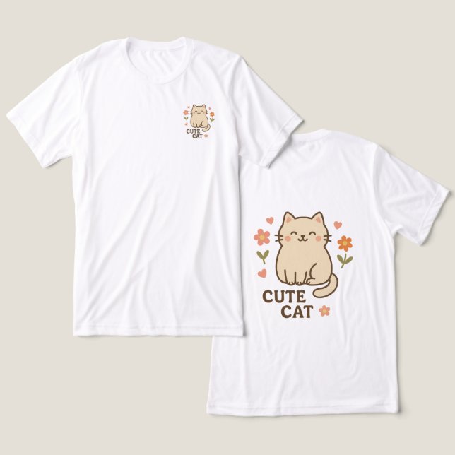 Blühende Katze Tri-Blend Shirt (Design vorne & hinten)