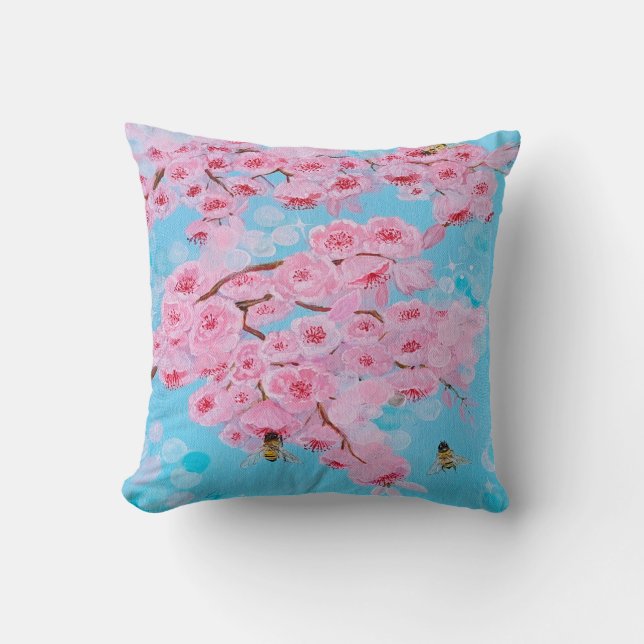 Blühende Kirschblüte auf Kissen (Vorderseite)