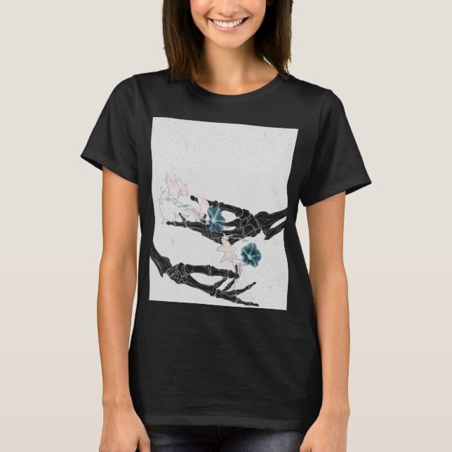 Blühende Knochen #2 - Hände - vertikal T-Shirt (Vorderseite)