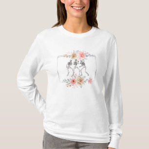Blühende Knochen: Skelette zu Halloween singen T-Shirt