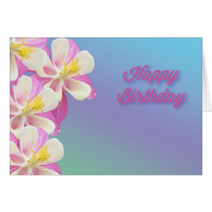 Blühende Kolumbin Blume glücklich Geburtstag