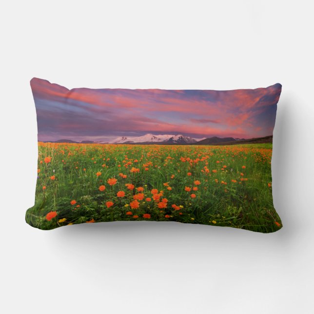 Blühende Kugel-Blume Lendenkissen (Vorderseite)