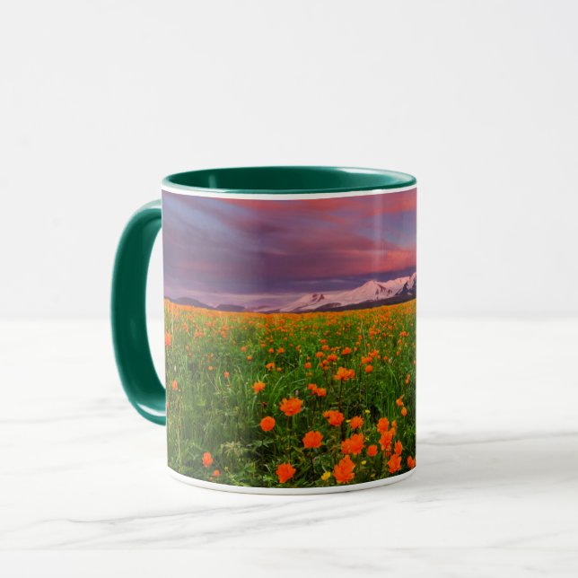 Blühende Kugel-Blume Tasse (Vorderseite Links)