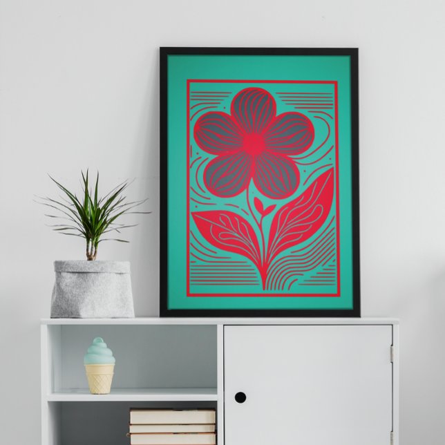 Blühende Laune: Retro-Blume Poster (Von Creator hochgeladen)