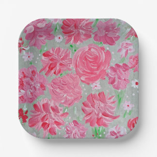 Blühende Liebe Florale Papierplatten Pappteller
