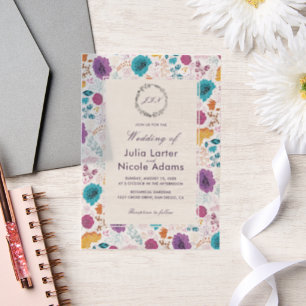 Blühende Liebe Florale Romantische Pink Lila Hochz