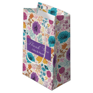 Blühende Liebe Florale Romantische Rosa Lila Hochz Kleine Geschenktüte