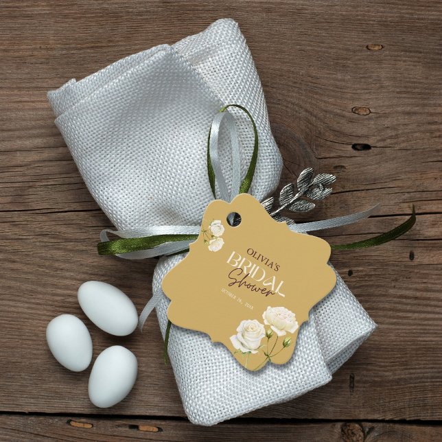 Blühende Liebe mit weißem RosenBrautparty Geschenkanhänger (Von Creator hochgeladen)