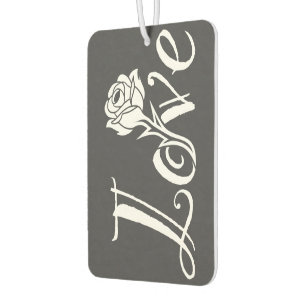 Blühende Liebe: Typografie mit floraler Drehung Autolufterfrischer